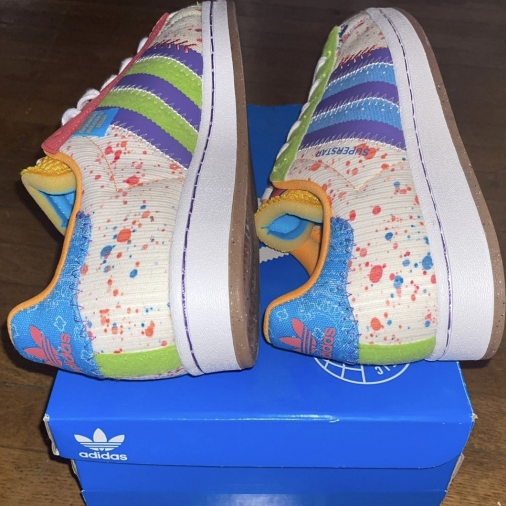 Adidas Superstar S.e.e.d paint splatter women's size 9